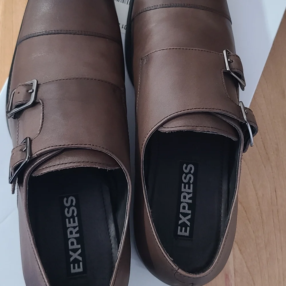 Express Brown‎ Double Monk Strap Oxfords